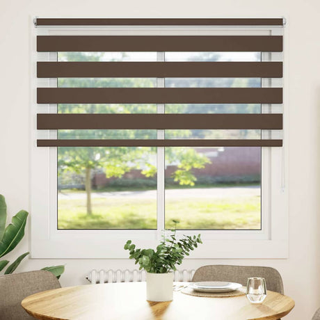 VidaXL zebra rullegardin 120,9 x 175 cm stofbredde 116,7 cm kaffebrun