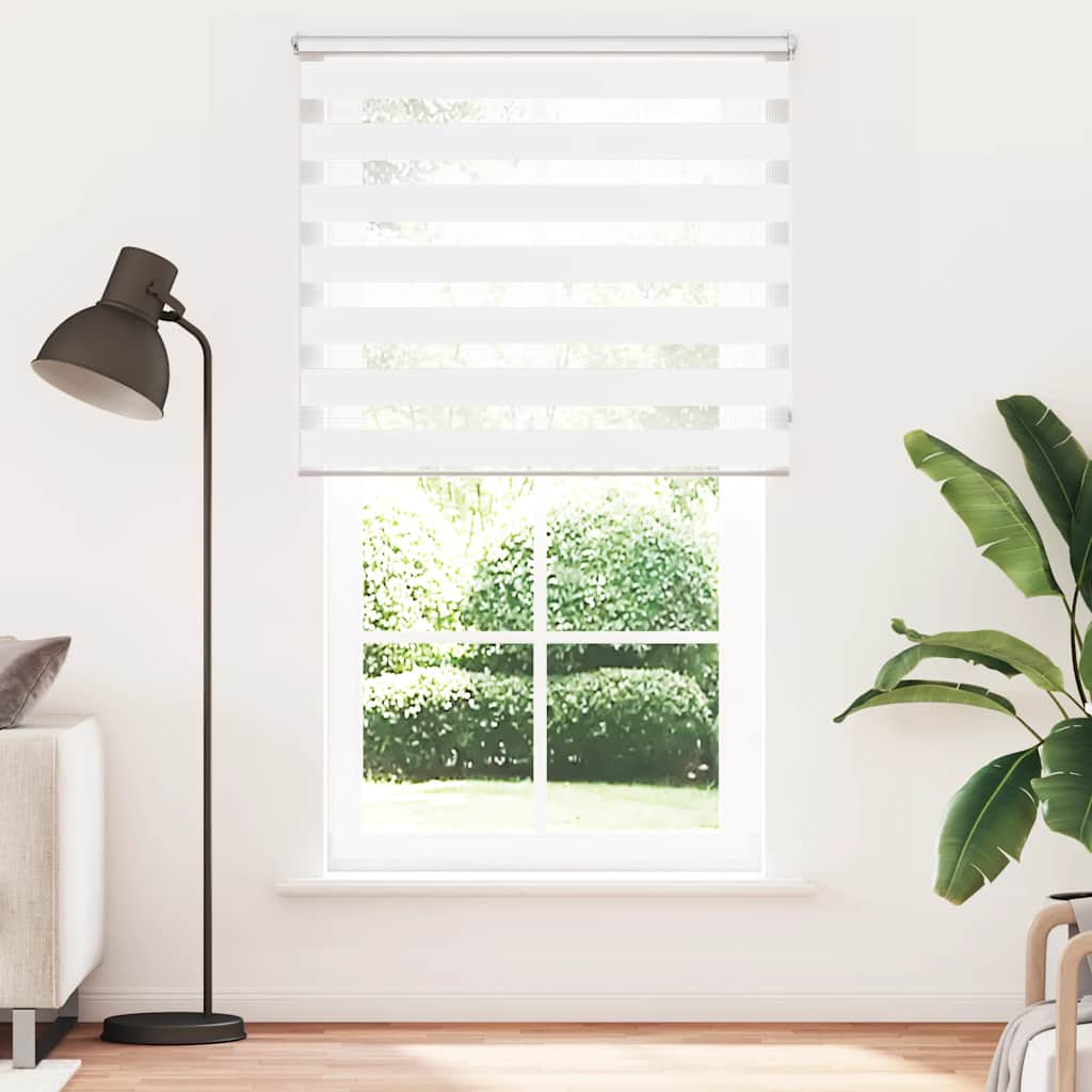 VidaXL zebra rullegardin 120,9 x 230 cm stofbredde 116,7 cm hvid