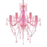 Vidaxl Crystals Light med 5 pærer Rosa