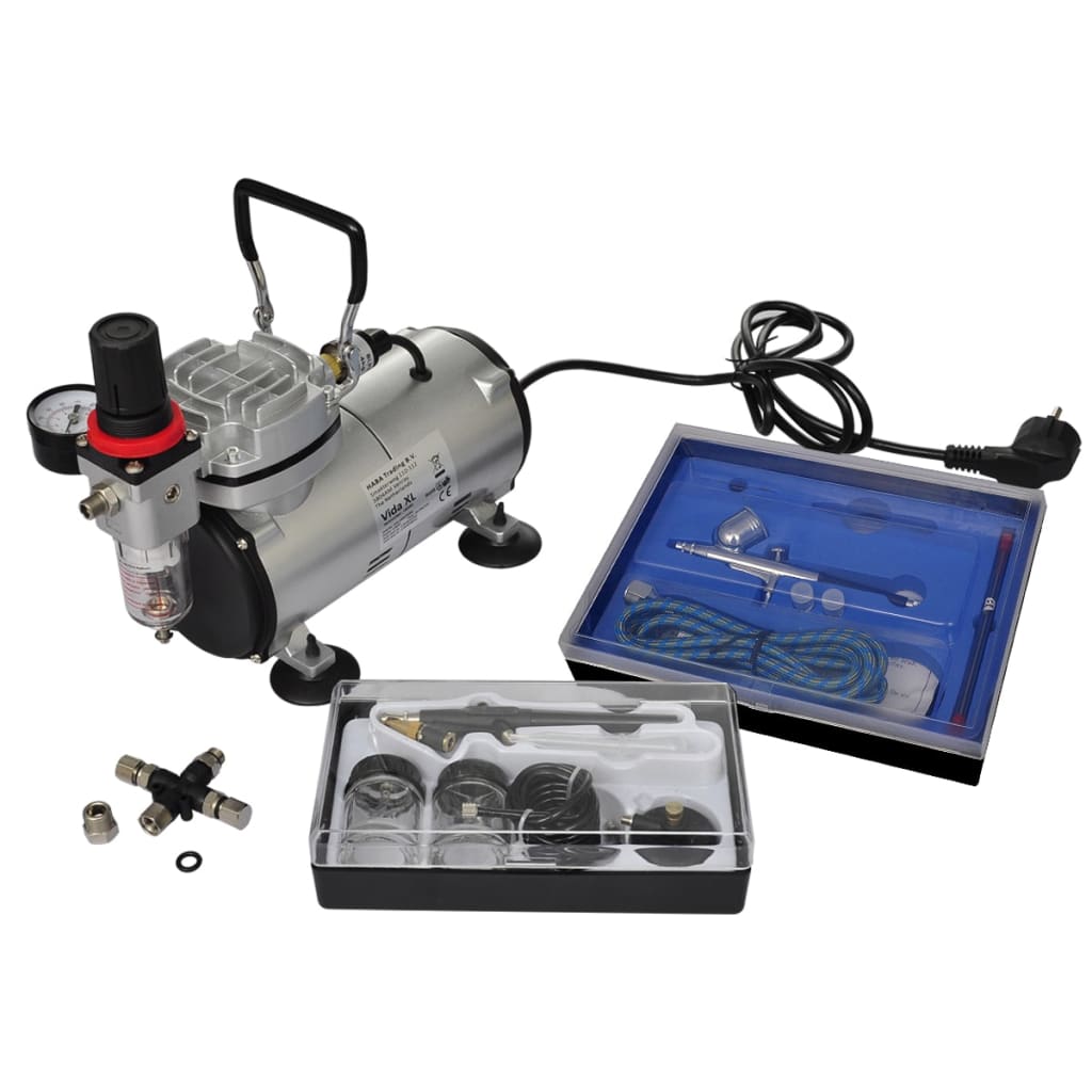 Vidaxl Airbrush Compressor Set med 2 pistoler