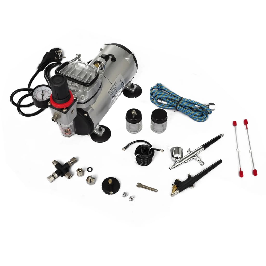Vidaxl Airbrush Compressor Set med 2 pistoler