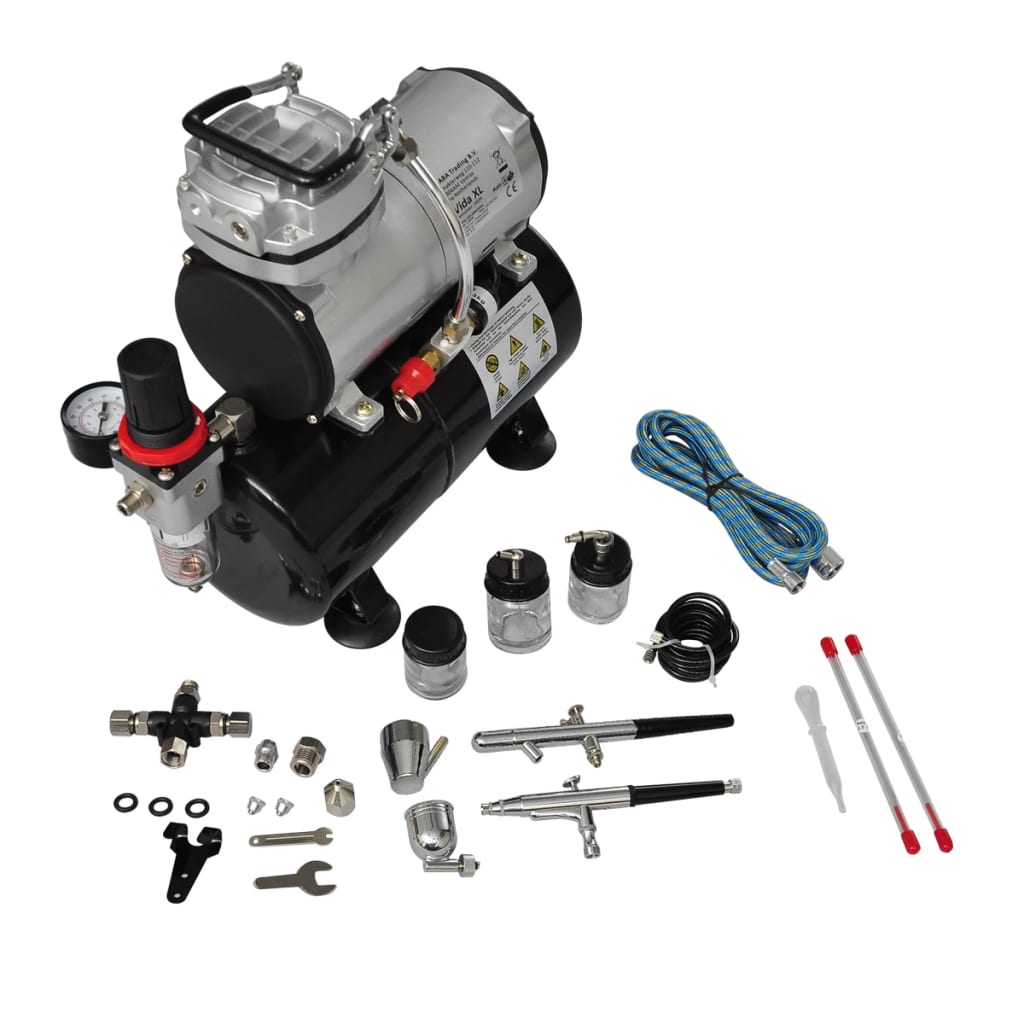 Vidaxl Airbrush Compressor Set med 2 pistoler