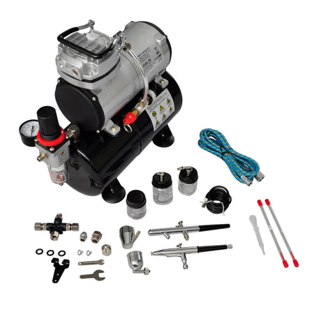 Vidaxl Airbrush Compressor Set med 2 pistoler