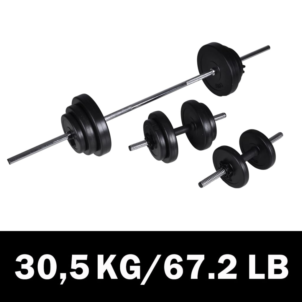 Vidaxl barbellen håndvægt sæt 30,5 kg