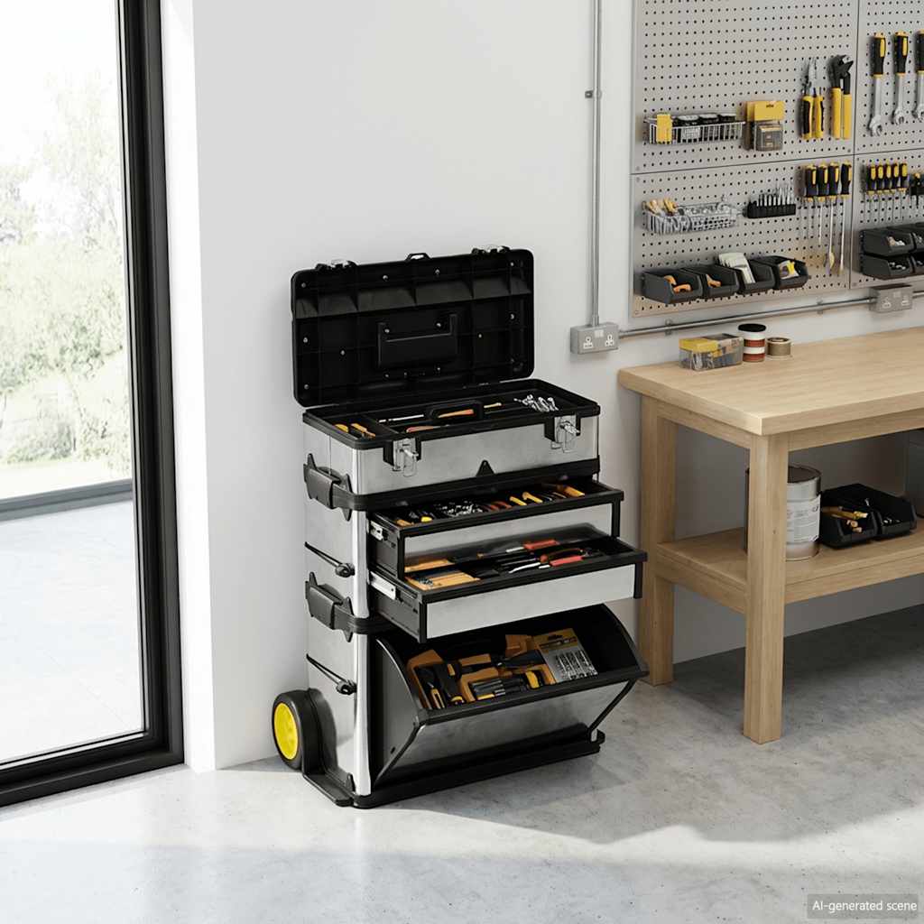 Vidaxl Tool Trolley Mobile 3-delt