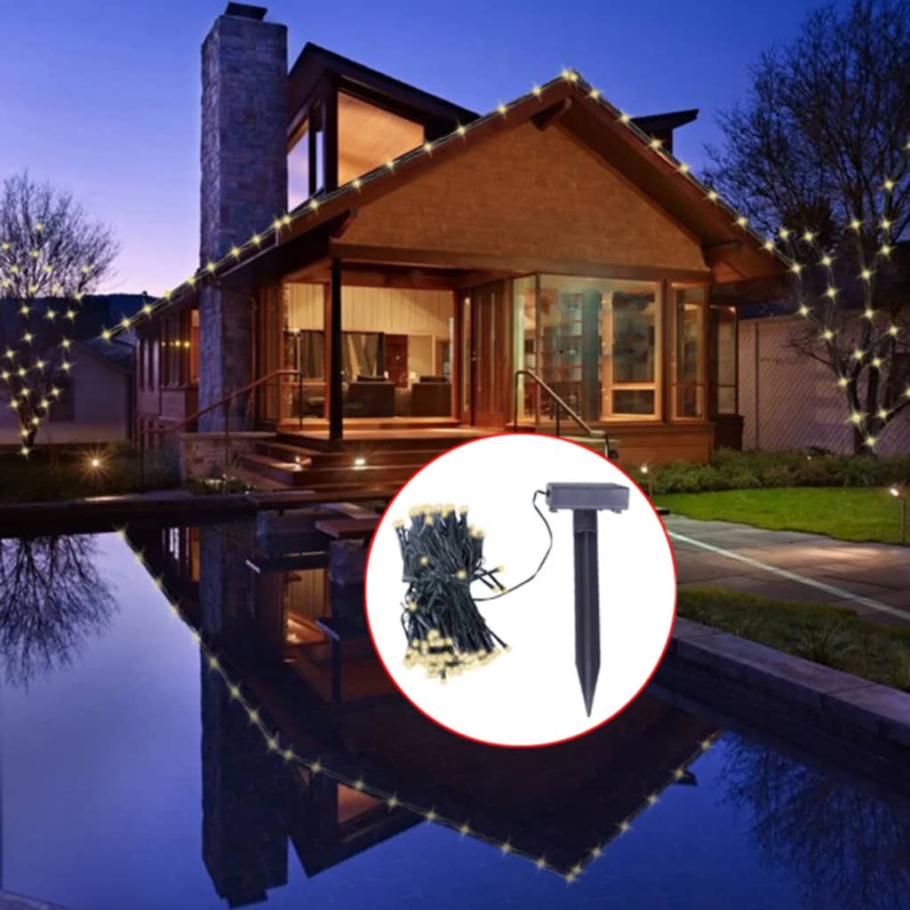 Vidaxl LED LYS CORD SOLAR Varm hvid