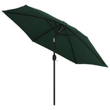 Vidaxl -parasol med stålstang 3 m grøn