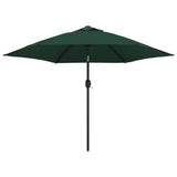 Vidaxl -parasol med stålstang 3 m grøn