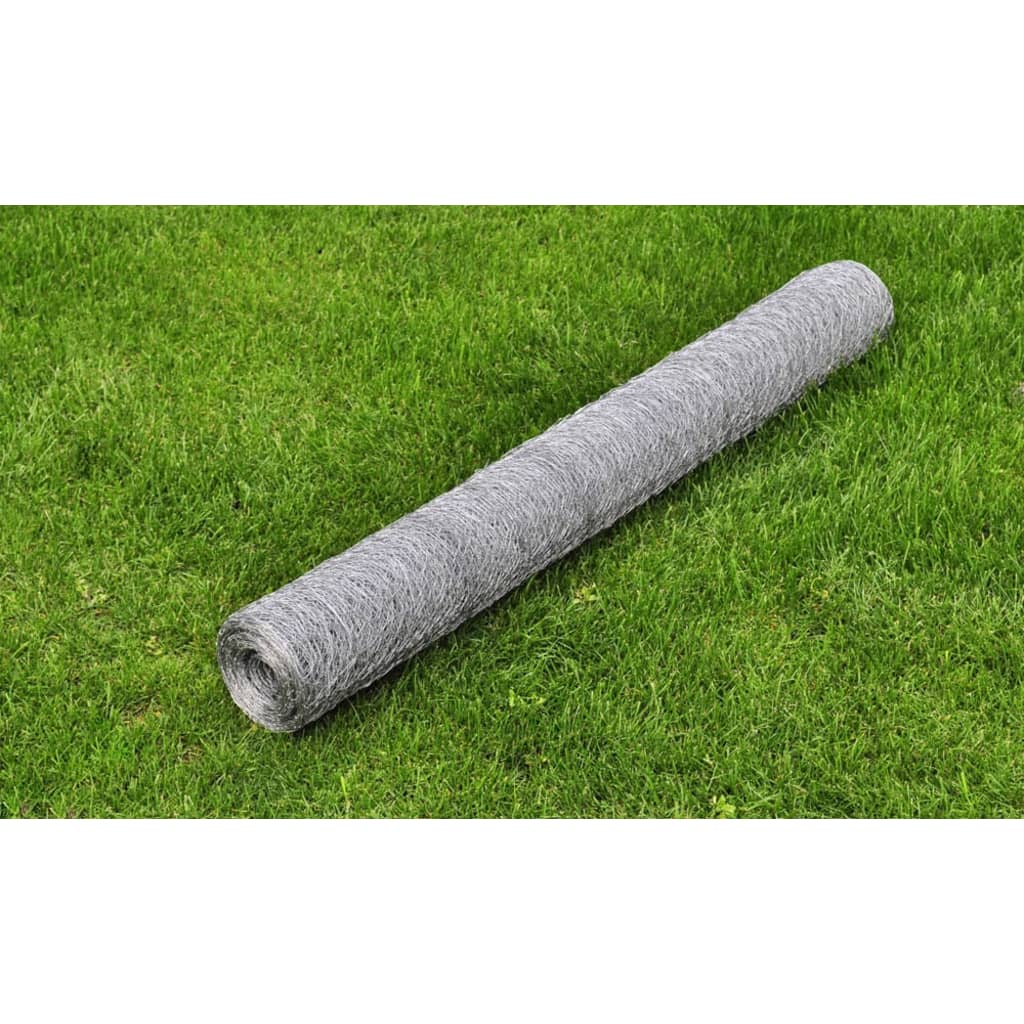 Vidaxl kyllingetråd 25x0,5 m galvaniseret stål sølvfarvet