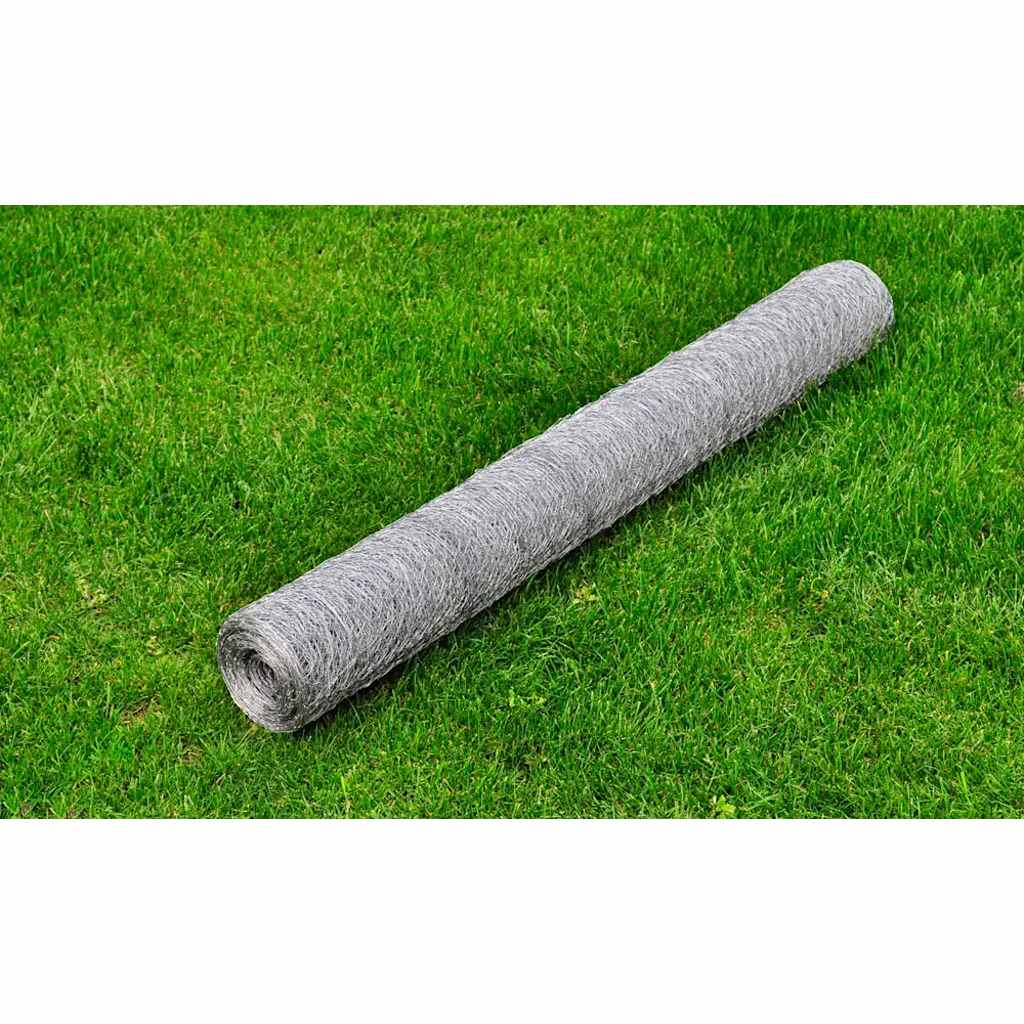 Vidaxl kyllingetråd 25x0,75 m galvaniseret stål sølvfarvet