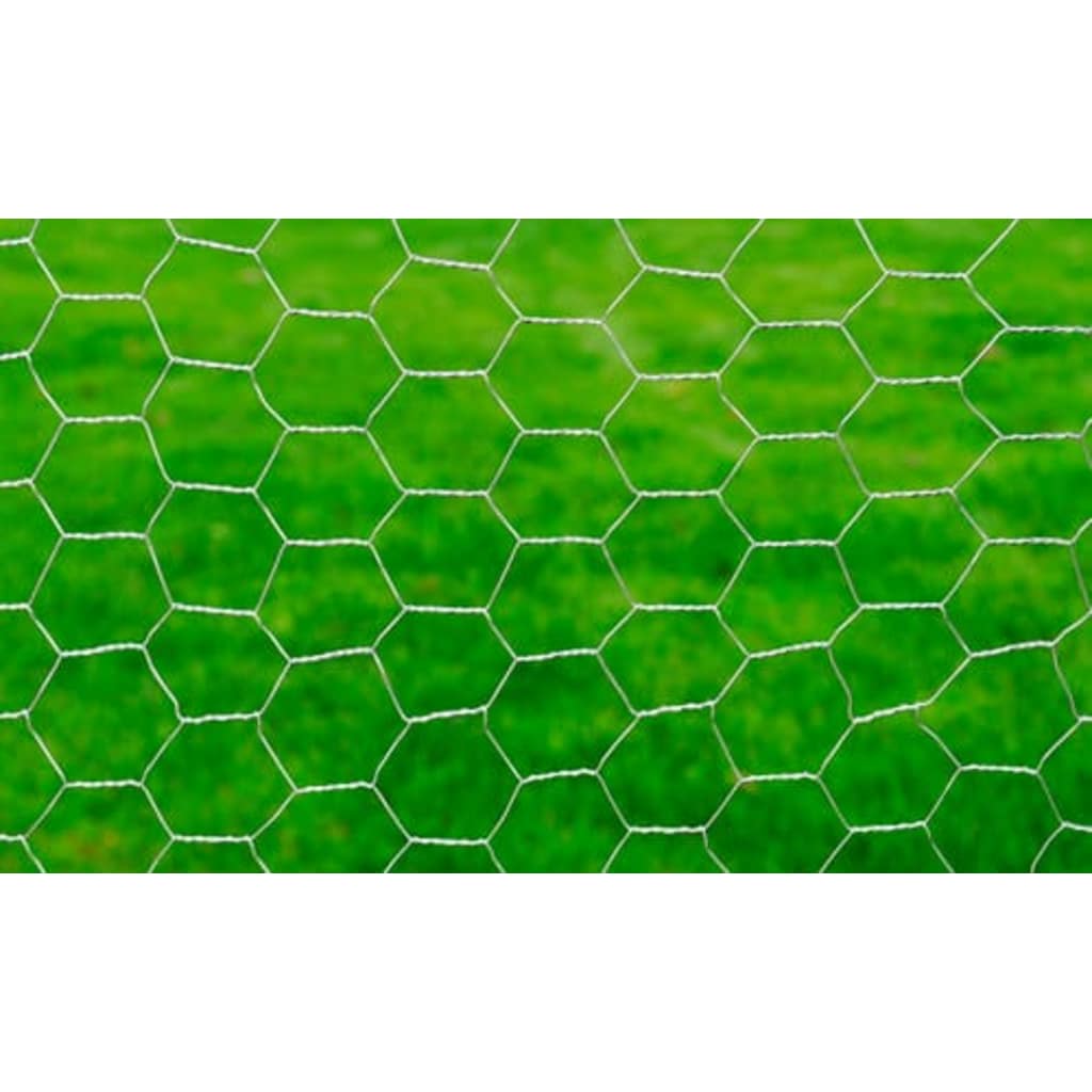 Vidaxl kyllingetråd 25x1 m galvaniseret stål sølvfarvet