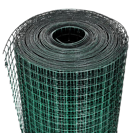 Vidaxl kyllingetråd 10x1 m galvaniseret stål med PVC -belægning grøn
