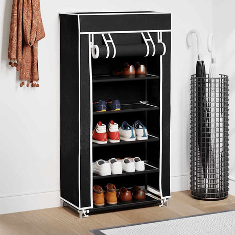 Vidaxl Shoe Cabinet med dækning 58x28x106 Stof sort