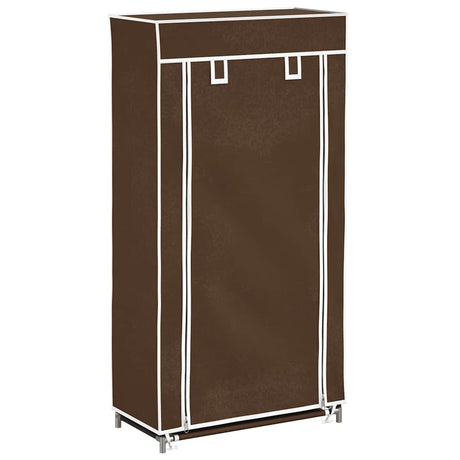 Vidaxl stofsko rack med dækning 58 x 28 x 106 cm brun