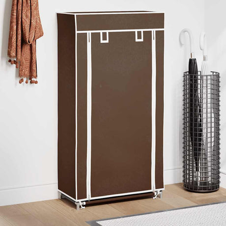 Vidaxl stofsko rack med dækning 58 x 28 x 106 cm brun