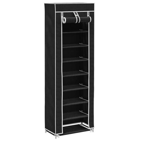Vidaxl Shoe Cabinet med dækning 57x29x162 Stof sort