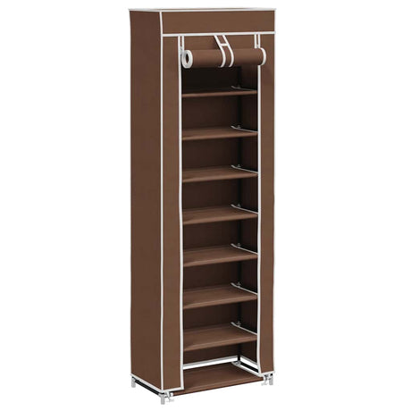 Vidaxl stofsko rack med dækning 162 x 57 x 29 cm brun