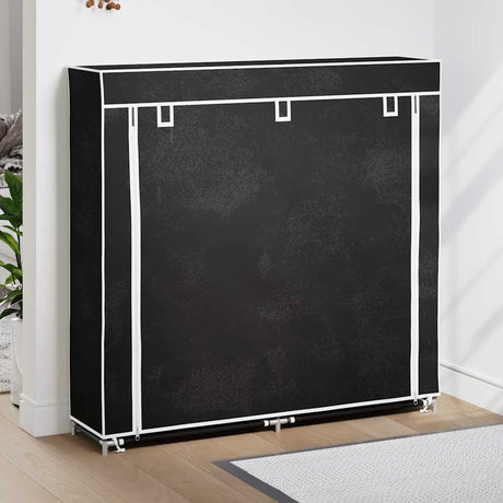 Vidaxl skoskab med dækning 115x28x110 stof sort