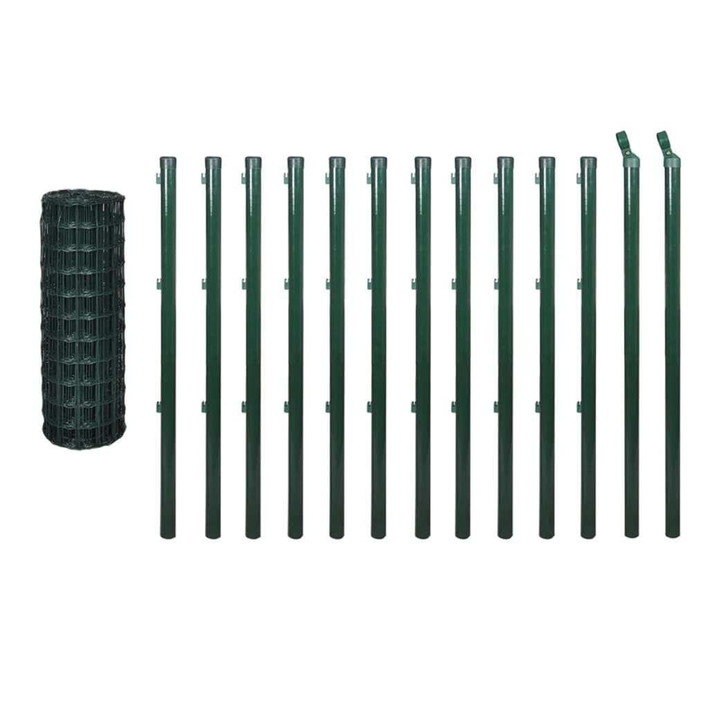 Vidaxl Eurohek 25x1.2 m stålgrøn