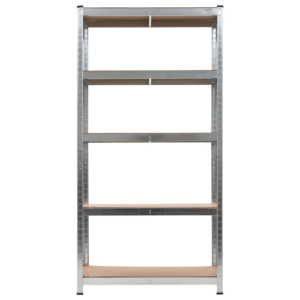 Vidaxl Storage Rack 5-lags stål og forarbejdet træ sølvfarvet