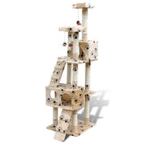 Vidaxl Cat Scratching Post med benaftryk og 2 huse 170 cm beige
