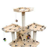 Vidaxl Cat Scratching Post med benaftryk og 2 huse 170 cm beige