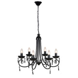 Vidaxl loft lampe lysekrone 6 lys sort