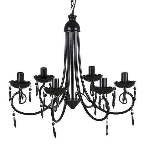 Vidaxl loft lampe lysekrone 6 lys sort