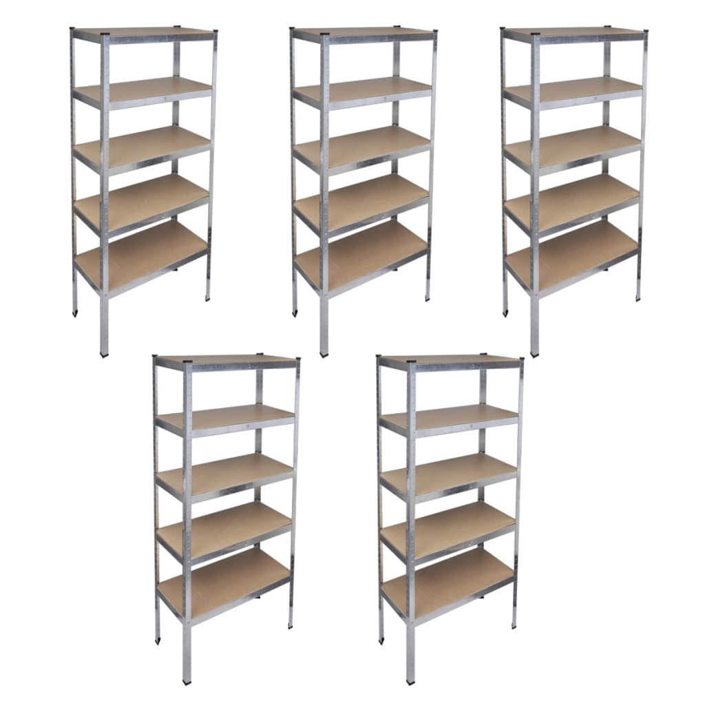 Vidaxl Storage Rack til Garage 5 St.