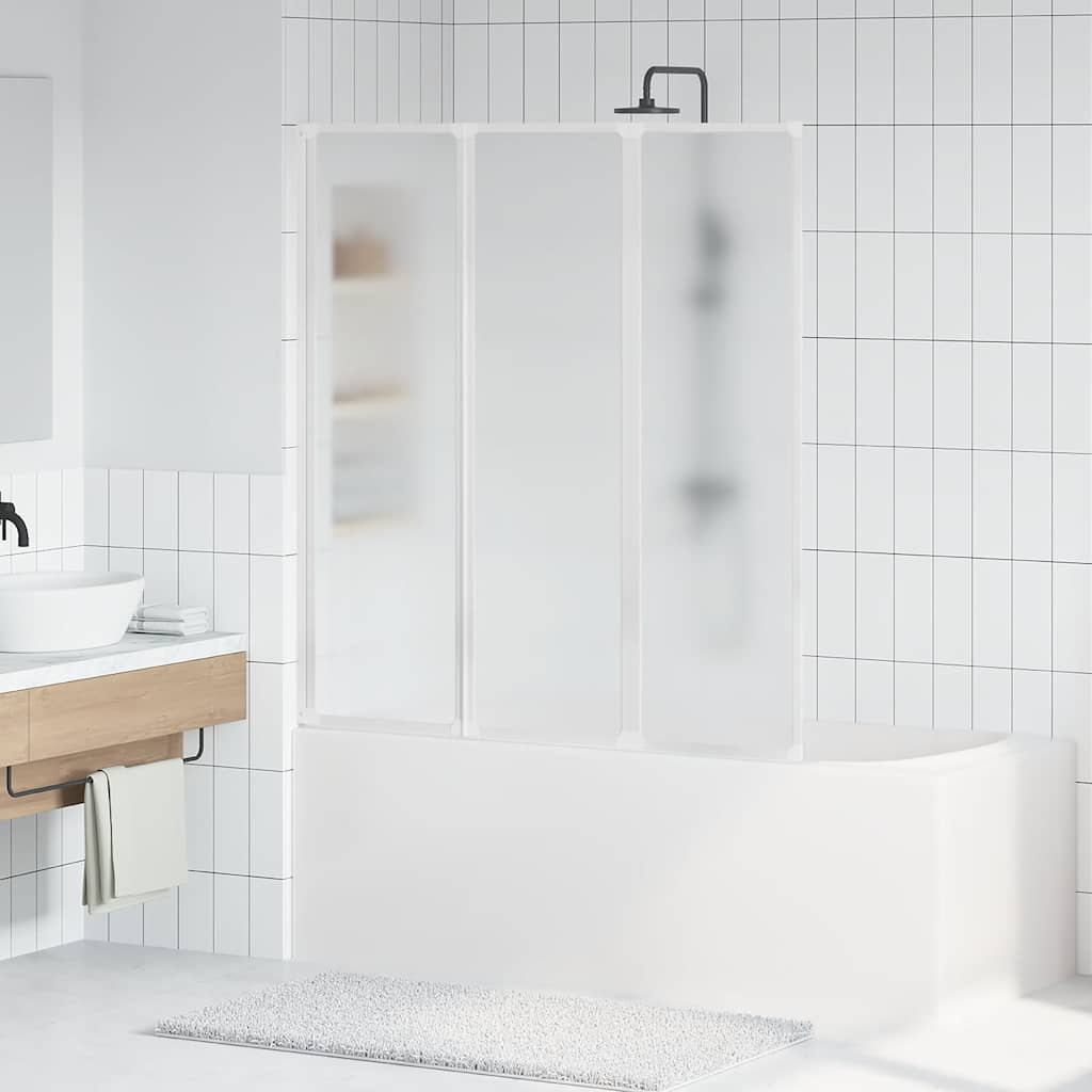 Vidaxl Bath Screen 3 Panels foldbar 141 x 132 cm