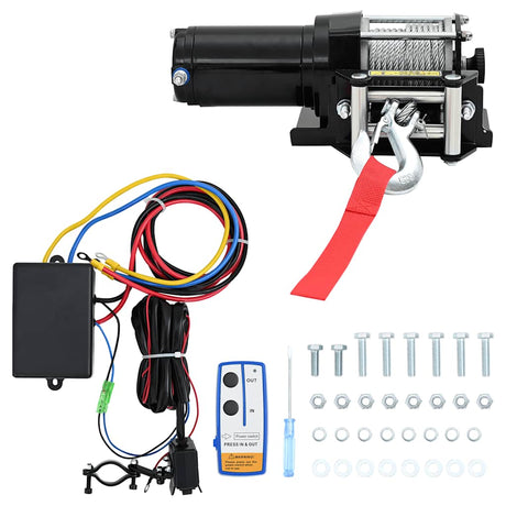 Vidaxl Electric Winch 12 V 1360 kg med monteringsplade og rullevindue