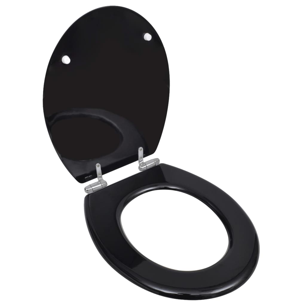 Vidaxl toilet sæde blød tæt design mdf sort sort