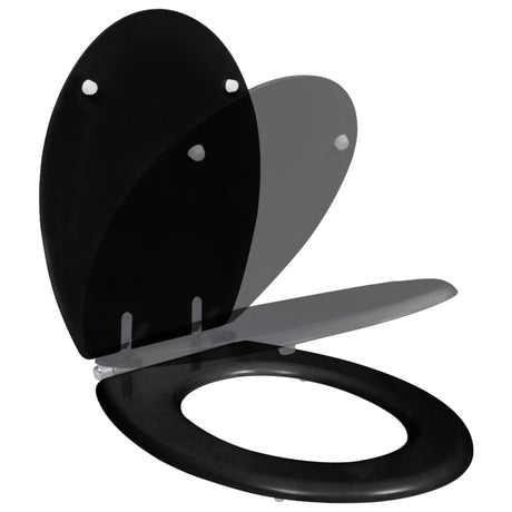 Vidaxl toilet sæde blød tæt design mdf sort sort