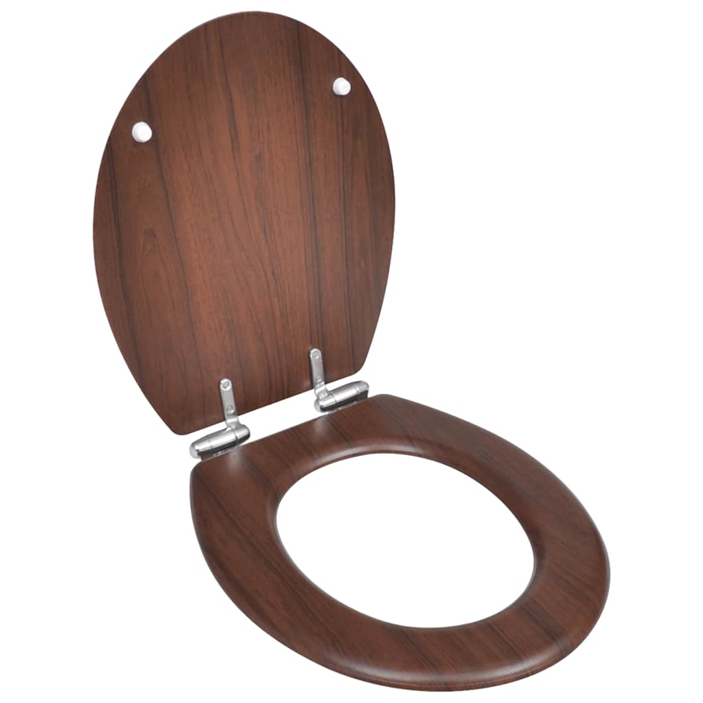 Vidaxl toilet sæde blød tæt design mdf brun