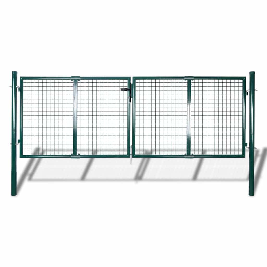 Vidaxxl havehegn med netdør og væggitter 300x75 cm