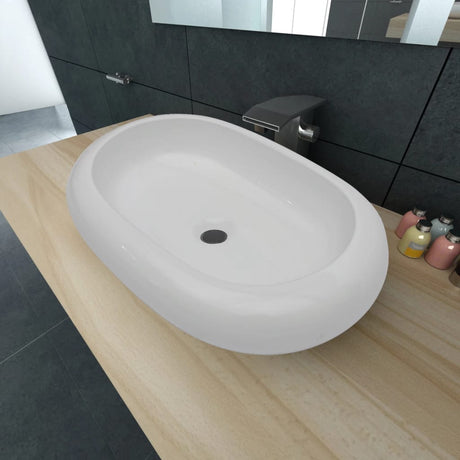 Vidaxl Luxury Ceramic Sink Oval 63 x 42 cm (hvid)