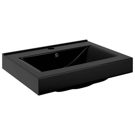 Vidaxl Washbasin med taphul rektangulær 60x46 cm keramisk sort