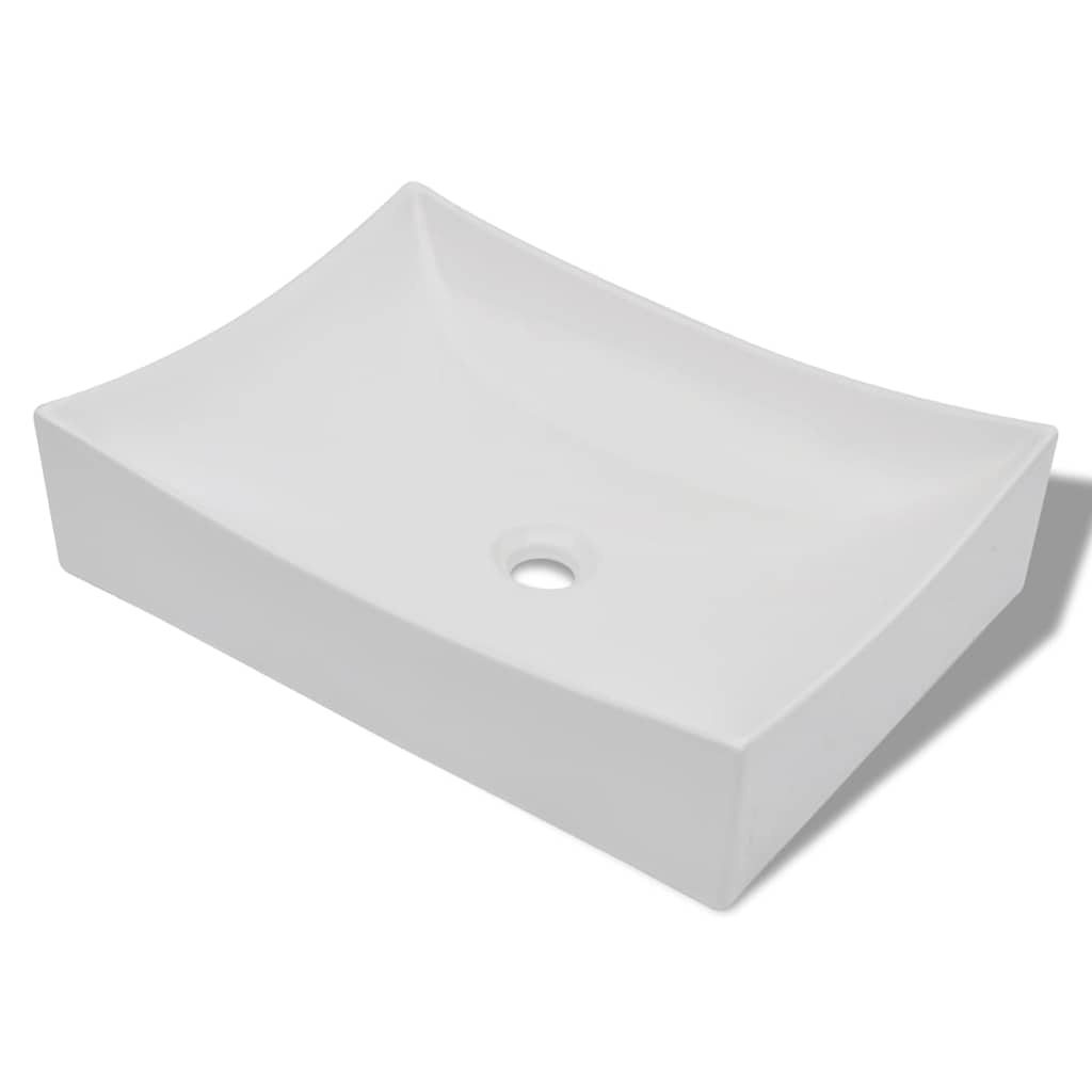Vidaxl Ceramic Washbasin skala -formet højglans (hvid)