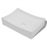 Vidaxl Ceramic Washbasin skala -formet højglans (hvid)