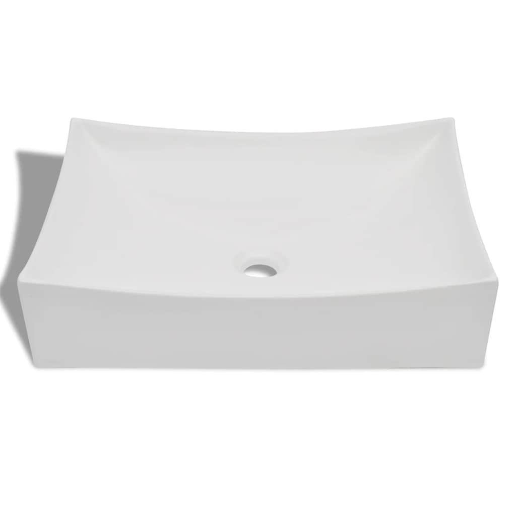 Vidaxl Ceramic Washbasin skala -formet højglans (hvid)