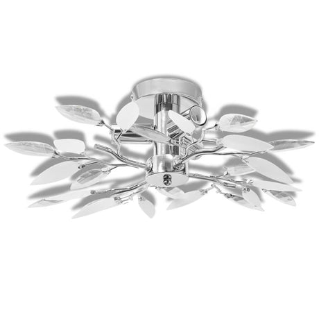 Vidaxl loftslampe med krystalblade 3xe14 akrylhvide og gennemsigtig
