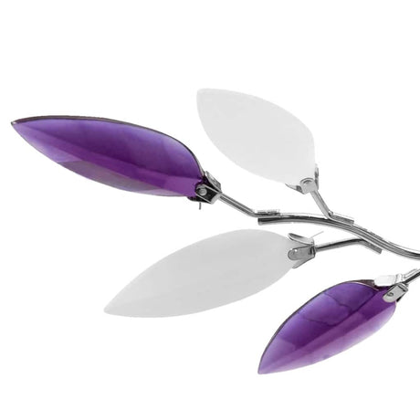 Vidaxl loftlampe hvid og lilla akrylkrystallblade 3xe14