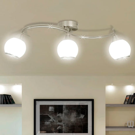 Vidaxl loft lampe glashætter + bølget jernbane til 3 x e14 pærer