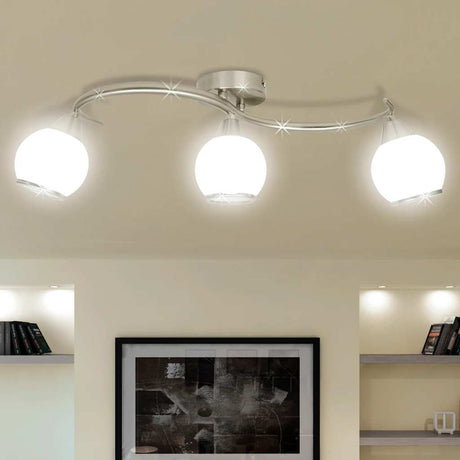 Vidaxl loft lampe glashætter + bølget jernbane til 3 x e14 pærer