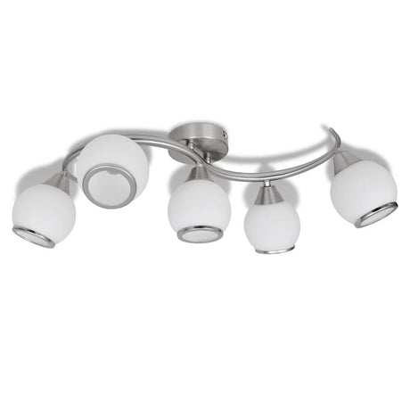 Vidaxl loftslampe med glashætter + bølget jernbane