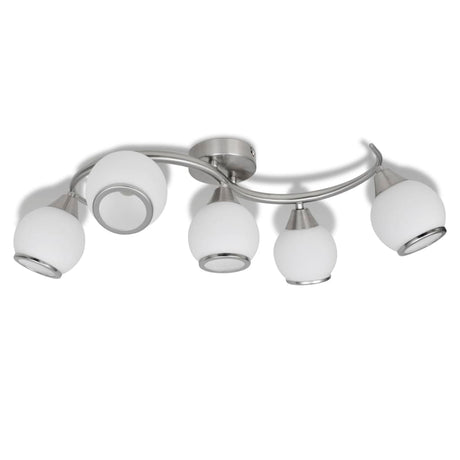 Vidaxl loftslampe med glashætter + bølget jernbane