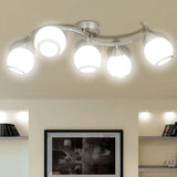 Vidaxl loftslampe med glashætter + bølget jernbane