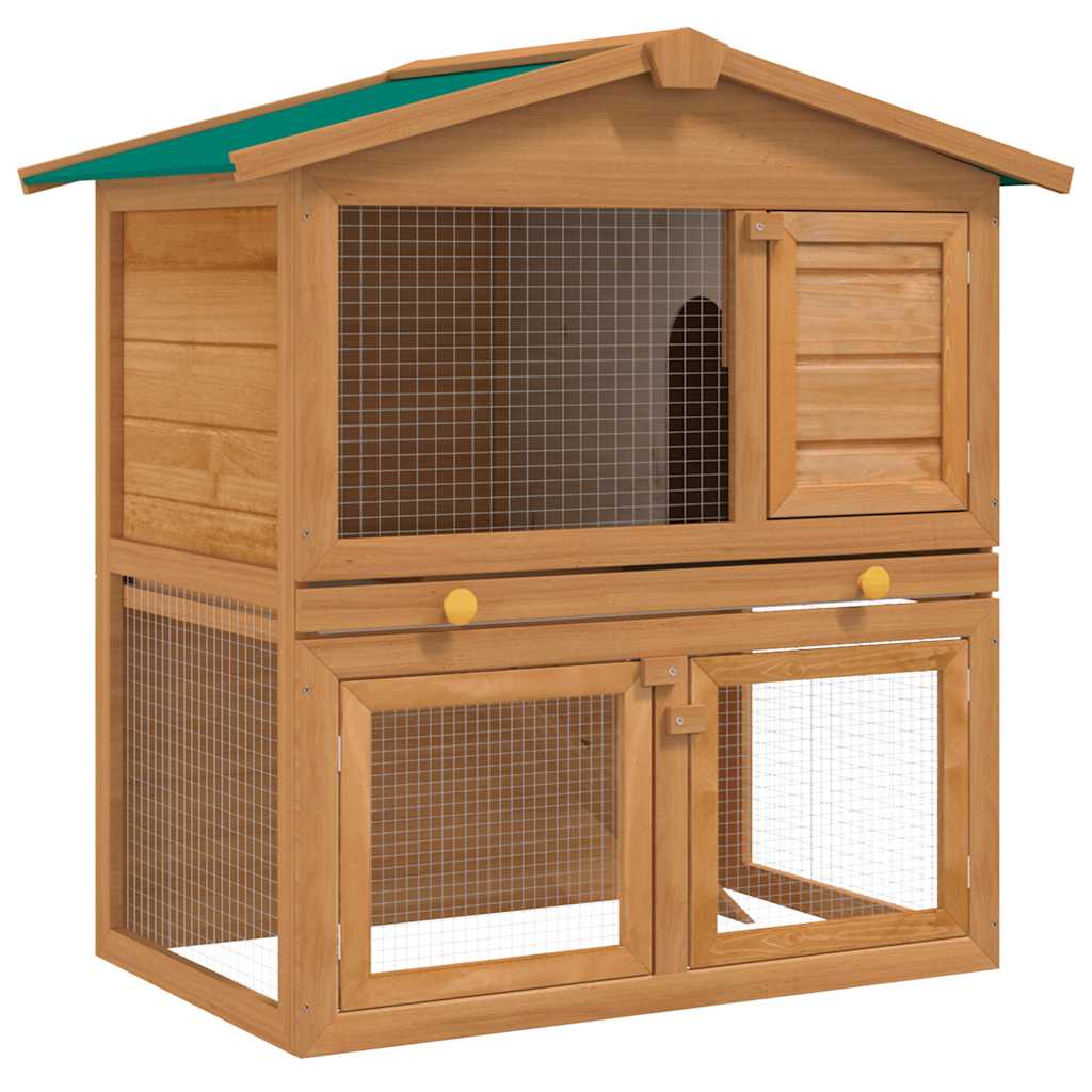 Vidaxl Rabbit loft til udvendig med 3 døre træ