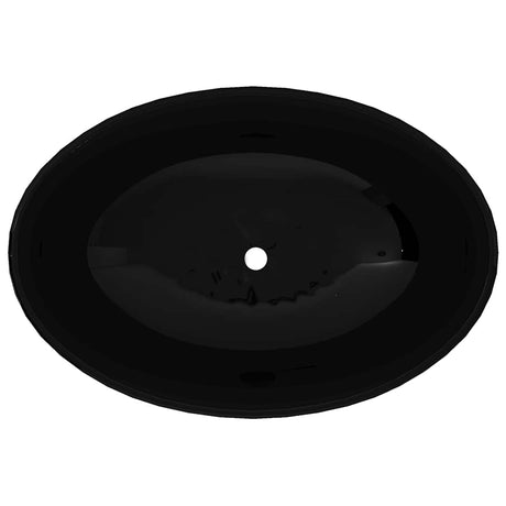 Vidaxl luksusvask oval 40x33 cm keramisk sort
