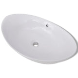 Vidaxl keramisk synke oval 59 x 38,5 cm